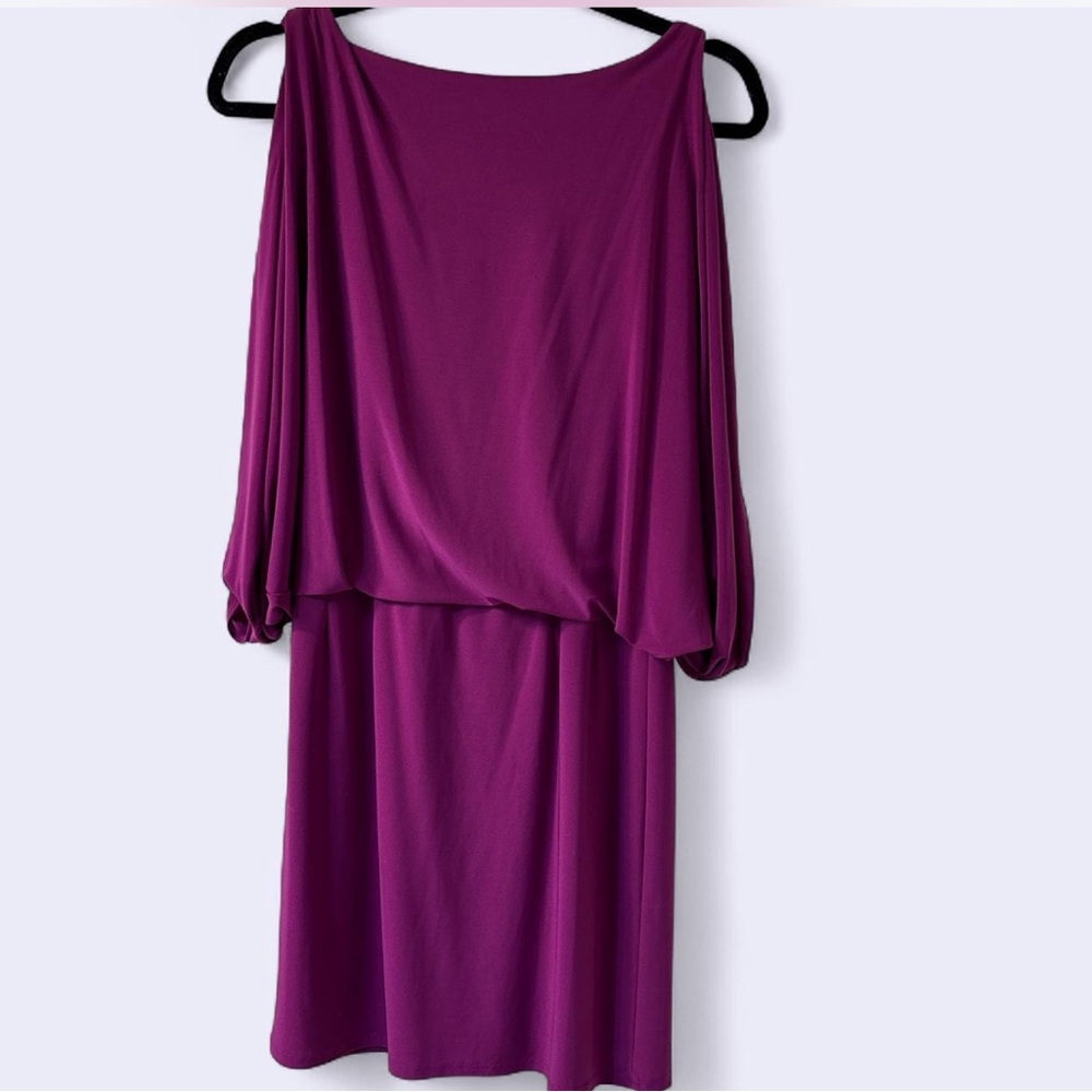 US 6 Jessica Simpson Elegant Purple Off-Shoulder Dress